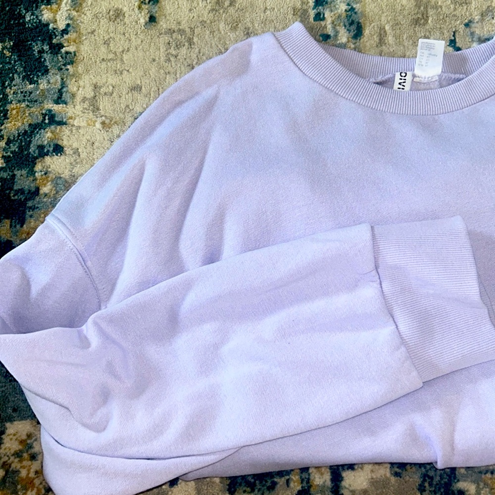 Purple long sleeve crew neck